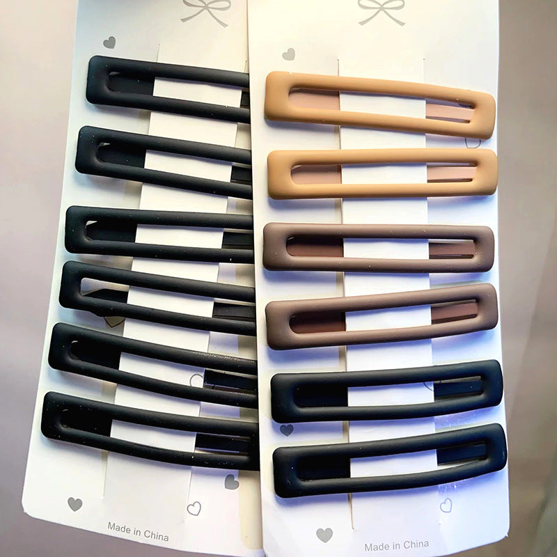 Wholesale Dark Frosted Square Metal Hair Clips