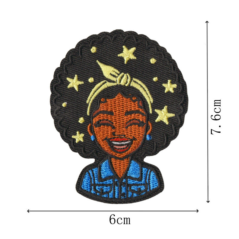 Wholesale Embroidered Patch With Black Independence Day Design Sew On Decorative Badge For Coats Casual Craft Supply For Resale