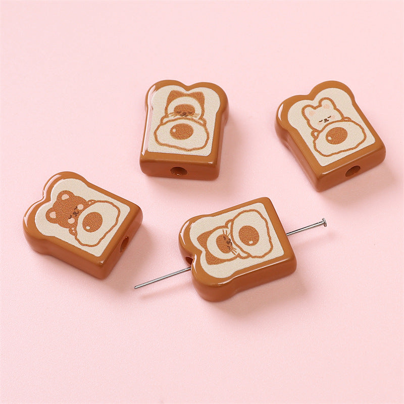 Wholesale  Printed Beads Cartoon Beaded Handmade DIY  Acrylic Beads