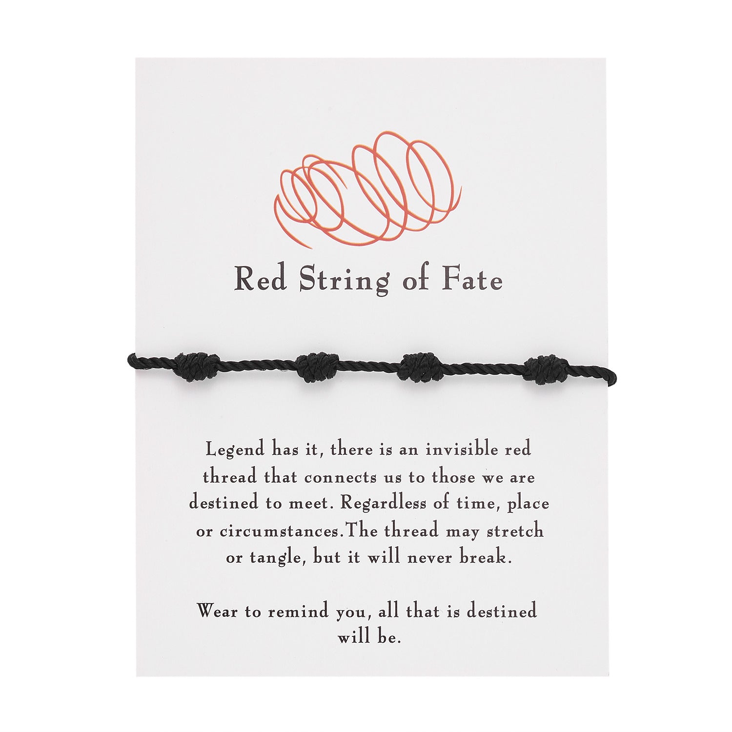 Wholesale Black Rope 7 Knot White Card Bracelet