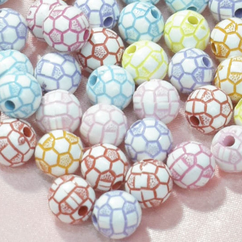Wholesale 50pcs/pack Acrylic Baseball Basketball Soccer Tennis Loose Beads