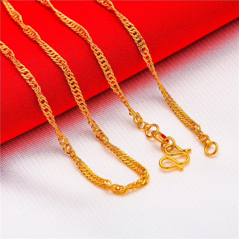 Wholesale Gold-plated water wave snake bone necklace box necklace