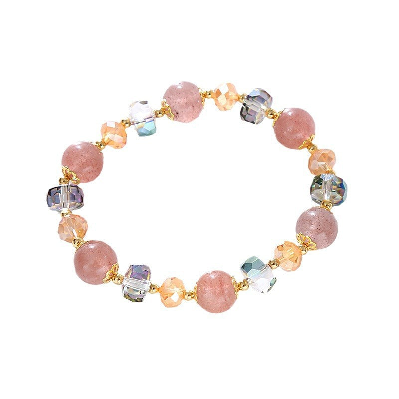Wholesale Glass imitation strawberry crystal beaded bracelet