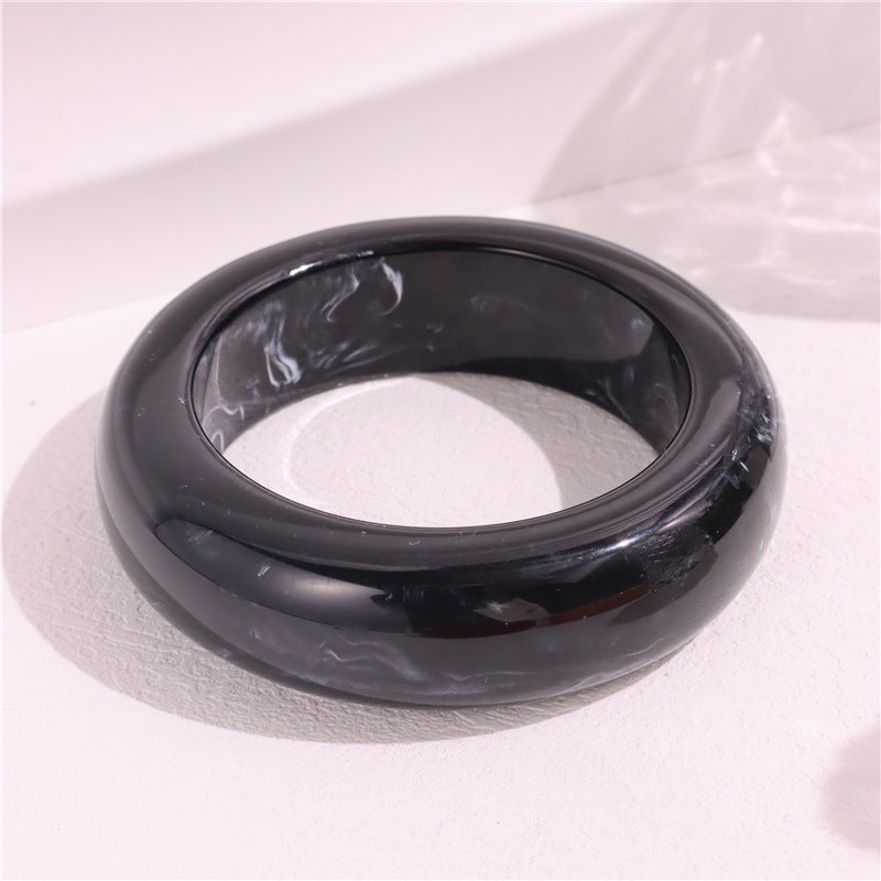Wholesale Marble Pattern Colorful ResinRetro Geometric Round Smudged Transparent Bracelet