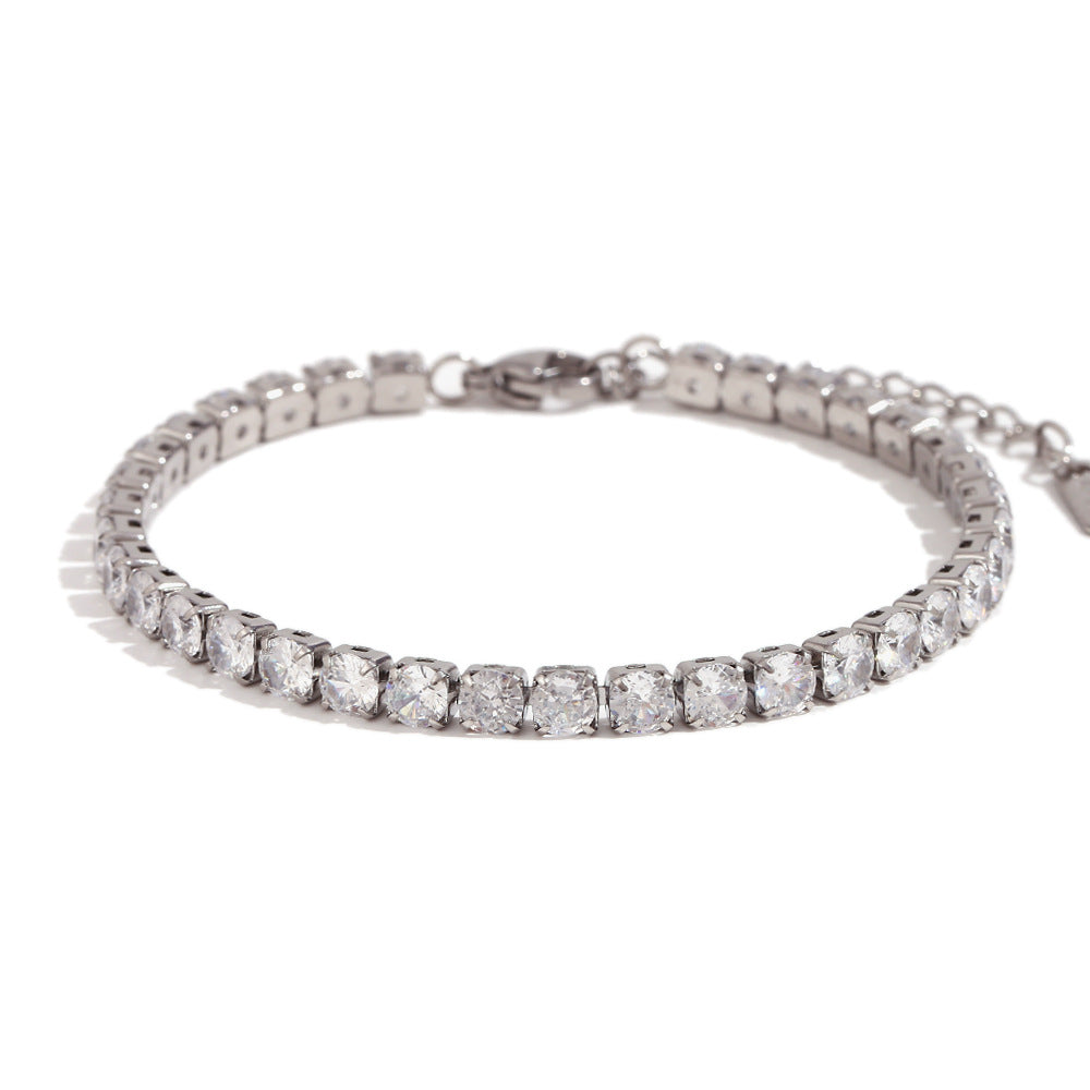 Wholesale Gold and silver zircon-set Stainless Steel Bracelets