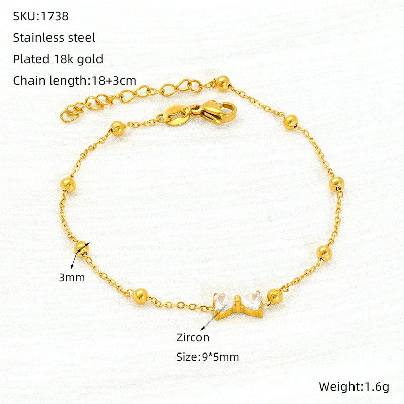 Wholesale Commuter Titanium Steel Zirconia Bracelet