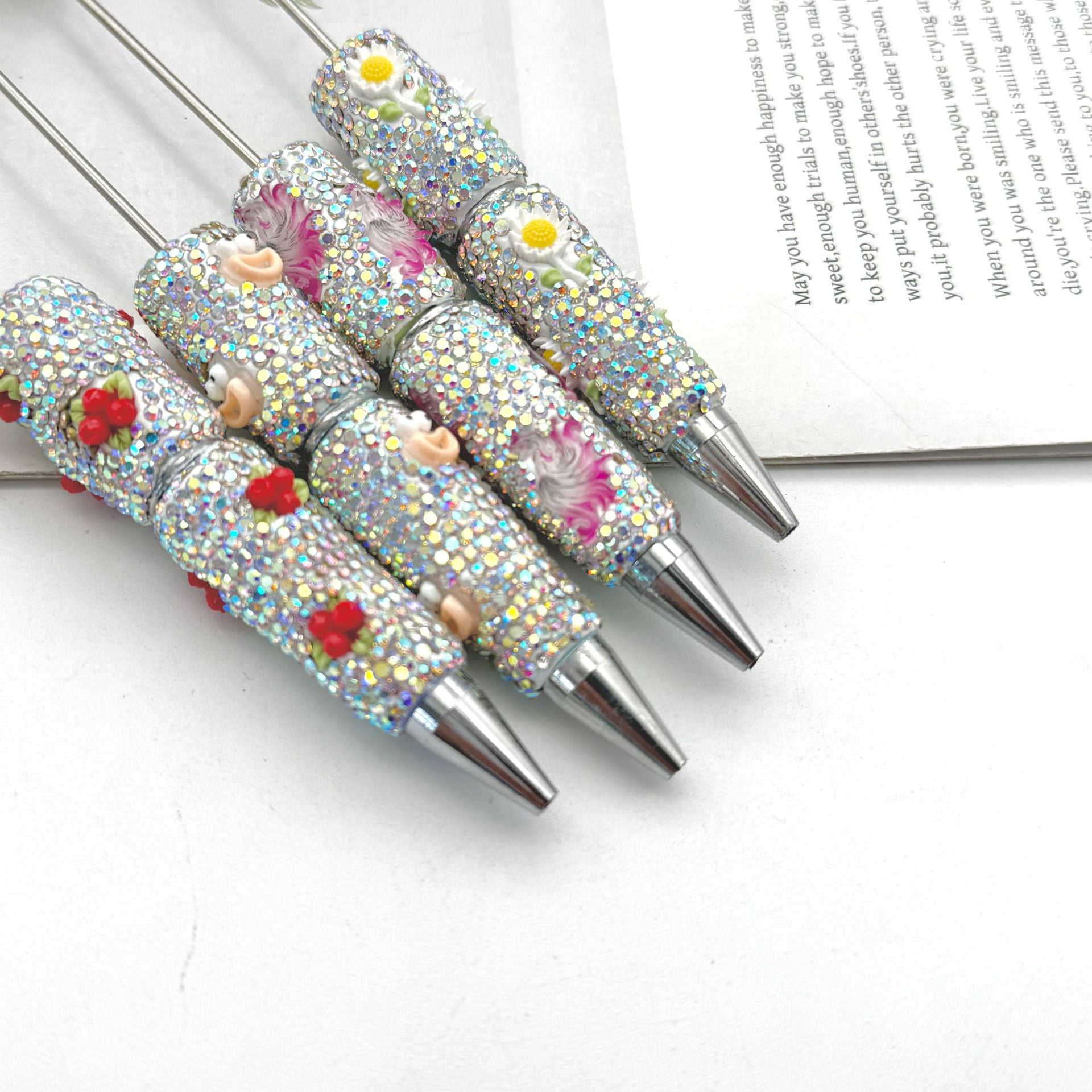 Wholesale Cute Full Diamond Bead Pen  beadable pens
