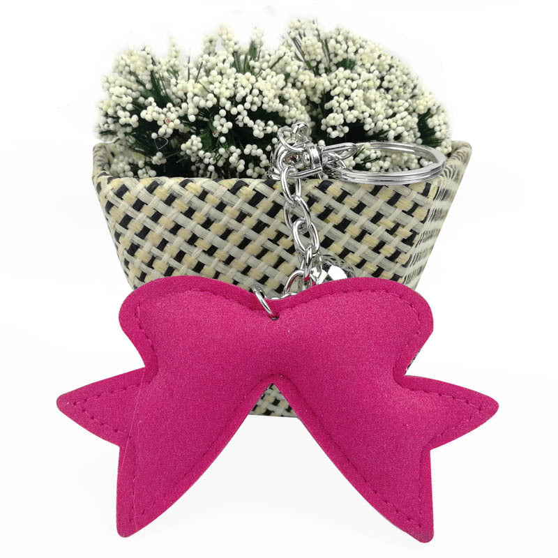 Wholesale 4pcs Cartoon cute diamond studded bow Rhinestone Keychain