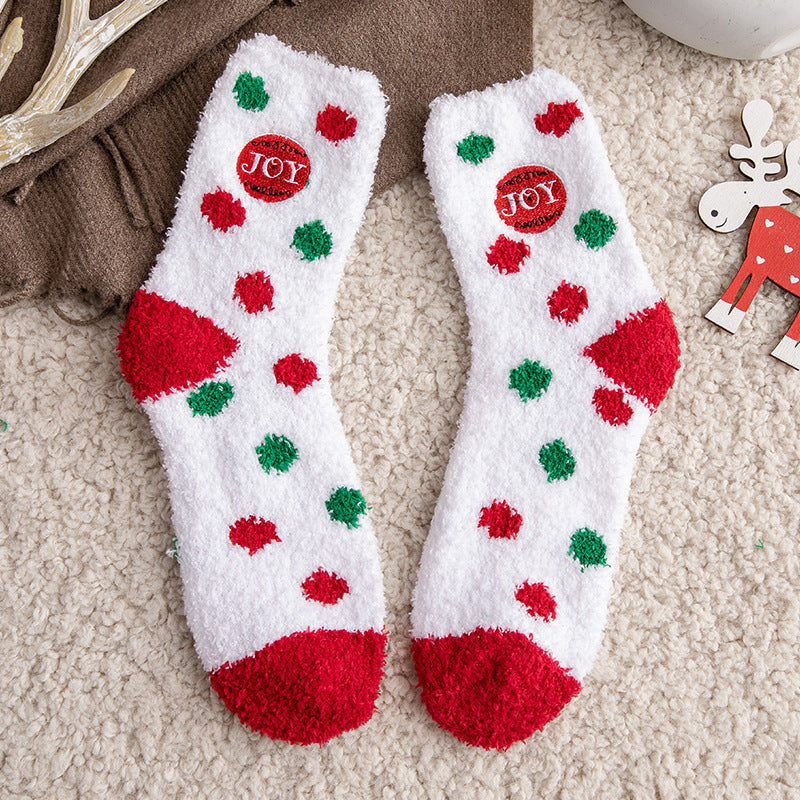 Wholesale Christmas Socks with Plush and Thick Sleep Socks