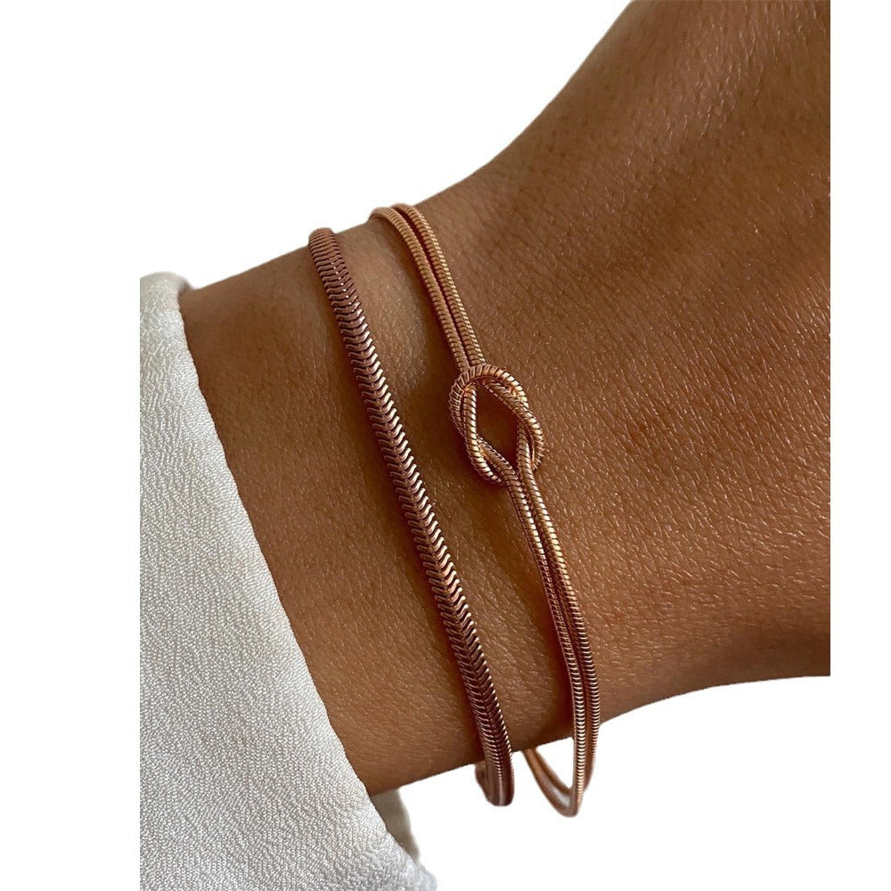Wholesale Knot snake bone chain herringbone titanium steel bracelet