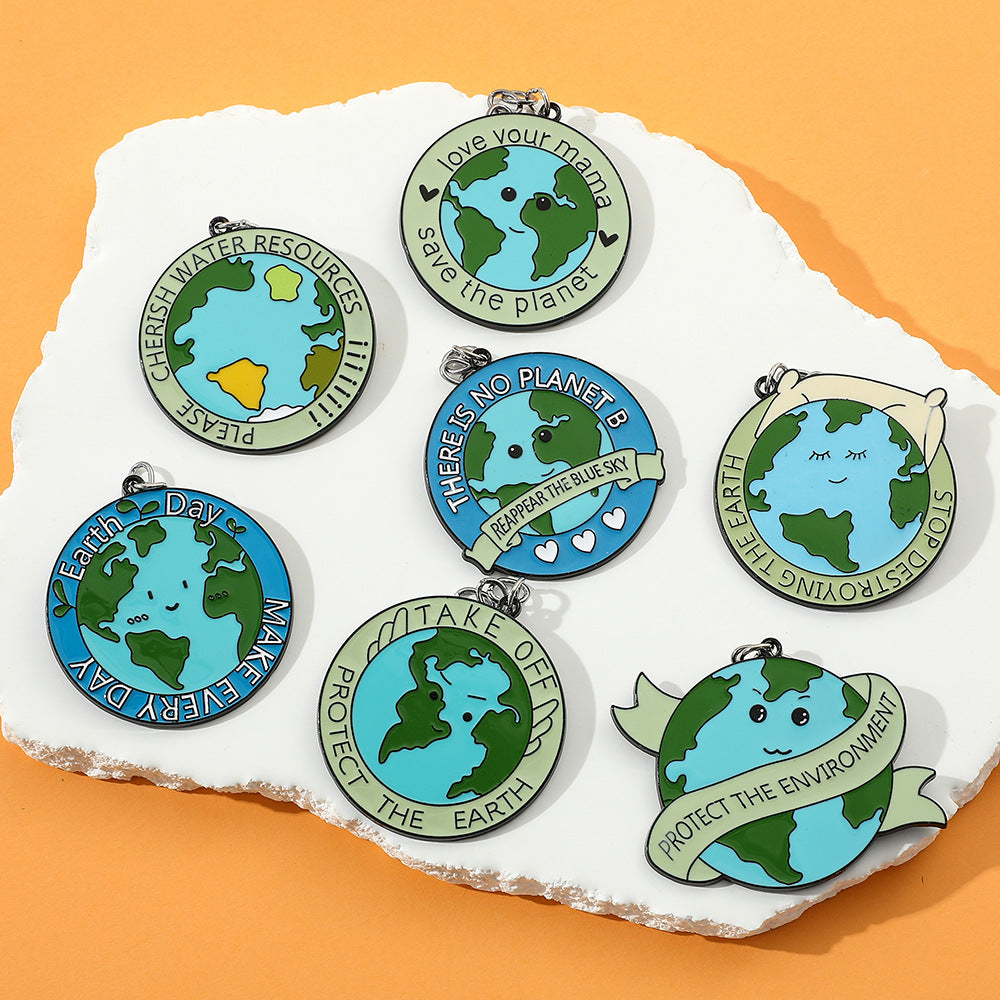 Wholesale Cartoon Earth Shape Zinc Alloy Children's Keychain