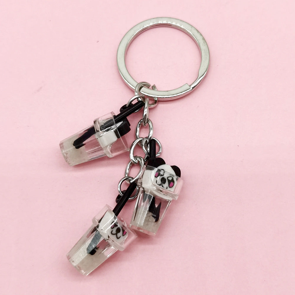 Wholesale Resin Luminous Simulation Fruit Juice Keychain Small Pendant Juice Cup