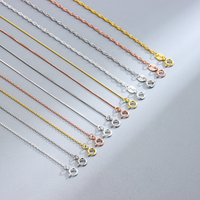 Wholesale S925 Sterling Silver Pendant Free Single Chain Box DIY Clavicle Chain
