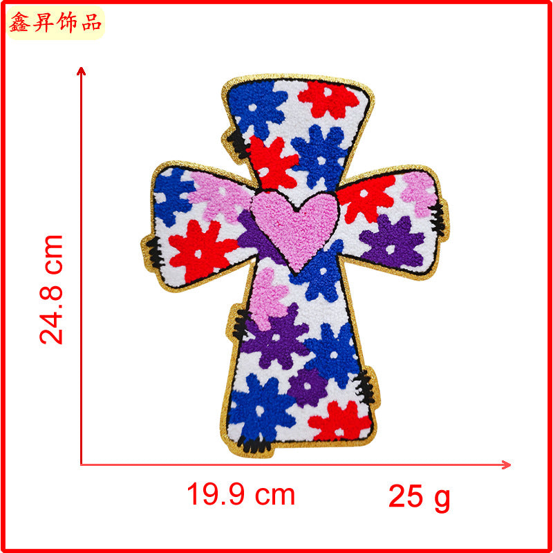 Wholesale   10pcs  Towel Embroidered Cloth Stickers Decorations Adhesive Clothing Direct Supply