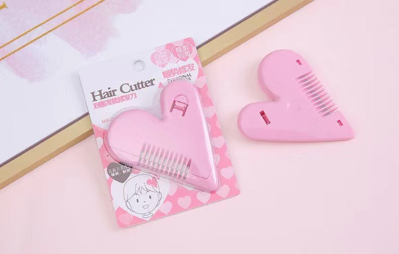 Wholesale Peach Heart Double sided Bang Trimmer Plastic Comb