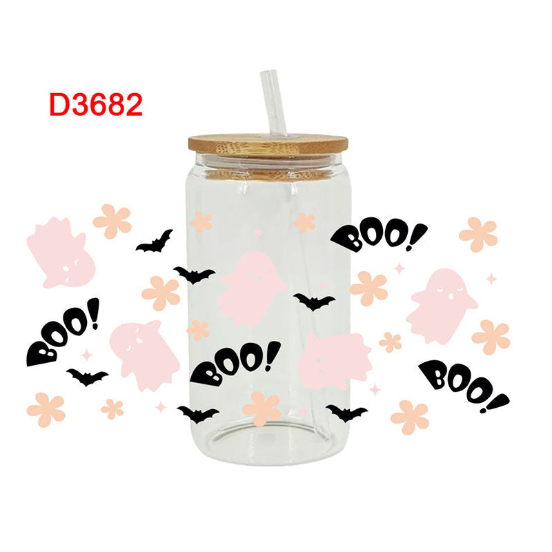 Wholesale Pumpkin Ghost Halloween 16oz Cup UV DTF Wraps