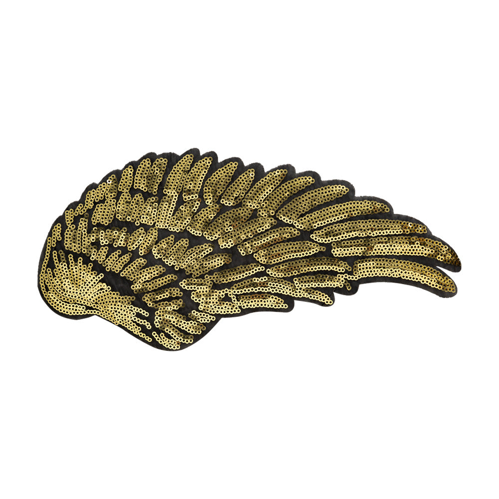 Wholesale Large Gold Silver Sequin Angel Wing Embroidered Fabric Patch Applique Decorative Clothing et Fashion Accessory For Gift And Resale