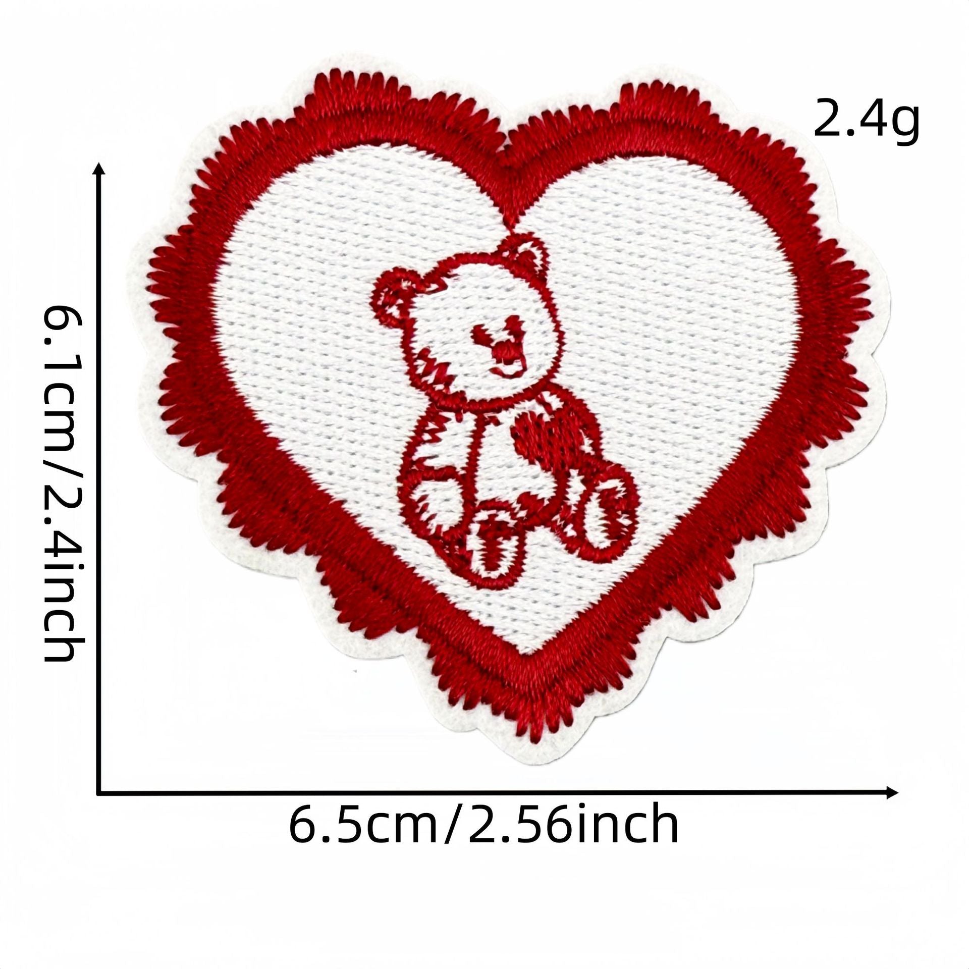 Wholesale Retro Red Valentine Embroidered Fabric Patch Ins Style Clothing Applique For DIY Craft And Resale