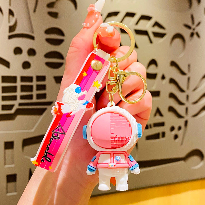 Al por mayor de la silicona de la silicona media construcción de construcción Spaceman Keychain