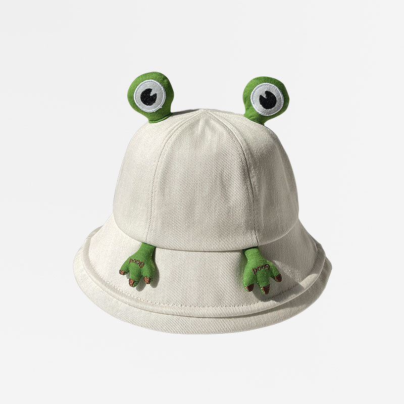 Sombrero de cubo de rana de dibujos animados de poliéster de algodón al por mayor