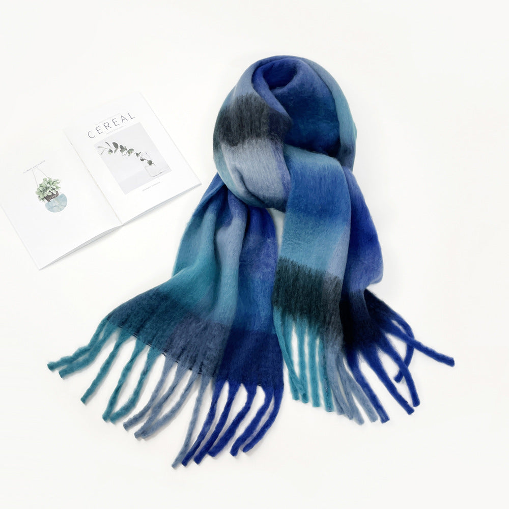 Wholesale Colorful Plaid Winter Warm Seahorse Hair Scarf