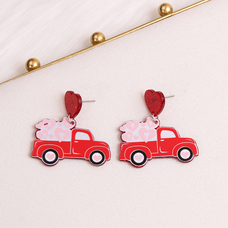 Wholesale Valentine's Day Love Envelope Car Dwarf Acrylic Earrings