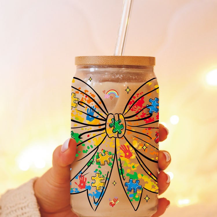 Wholesale Color Puzzle Teacher's Day 16oz Cup UV DTF Wraps