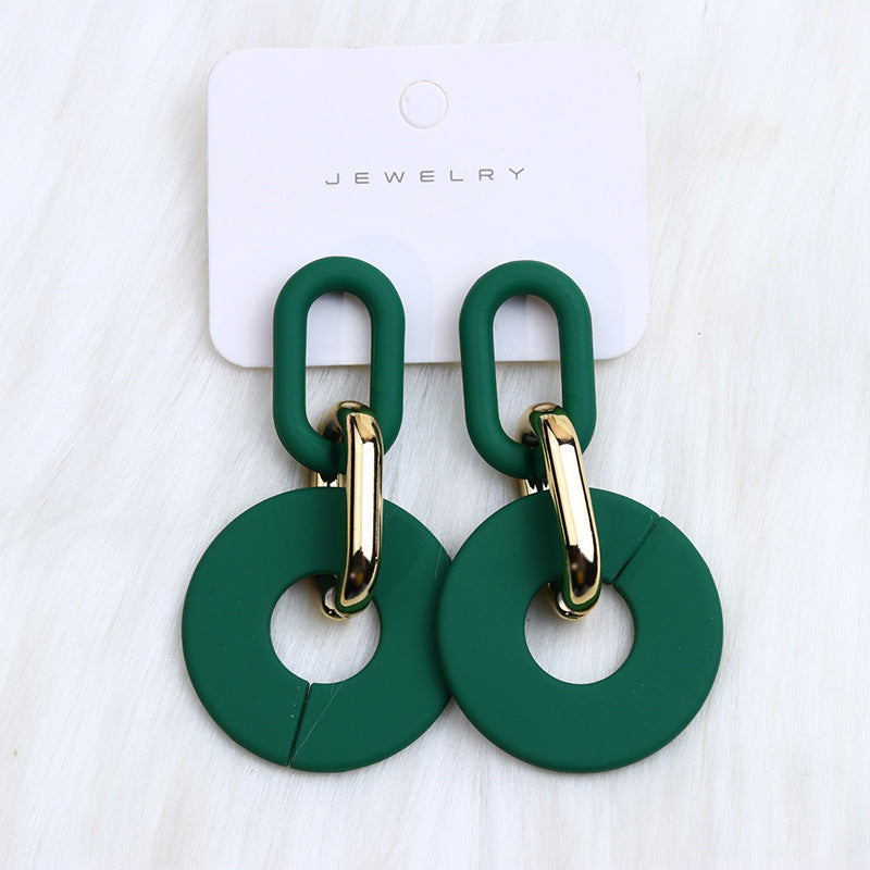 Wholesale Round Hollow Spray Painted Acrylic Earrings
