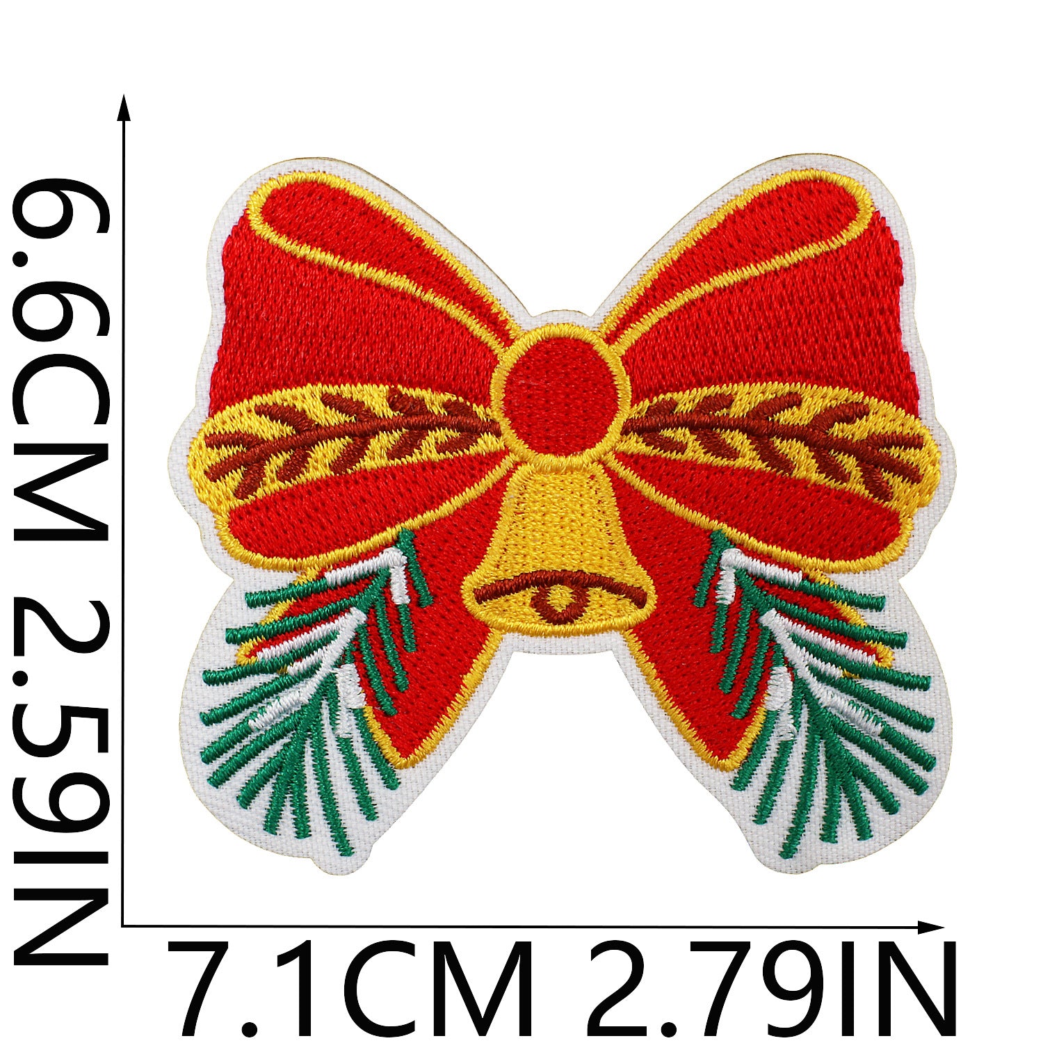 Wholesale Christmas Bow Theme Embroidered Cloth Patch Elk Bow Patch