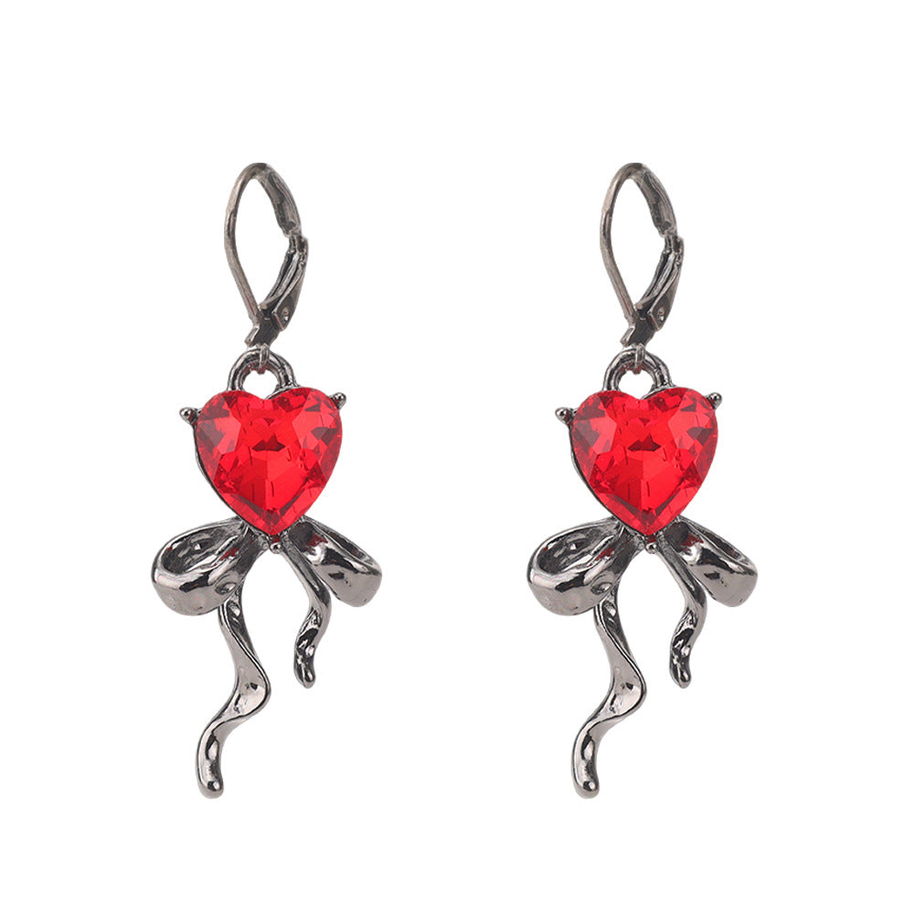 Wholesale Dark Gothic Red Love Cross Butterfly Earrings