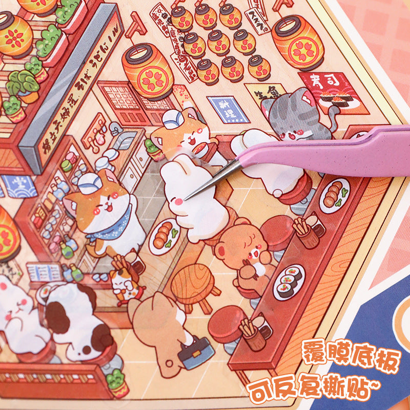 Wholesale Miniature scene sticker collection 3D three-dimensional house landscaping stickers