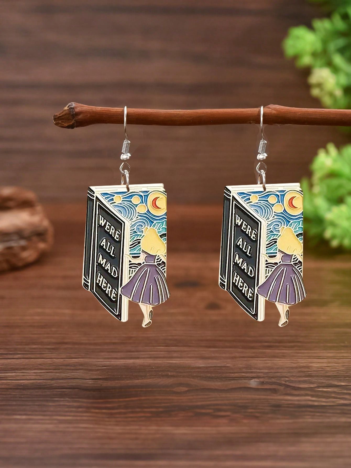 Wholesale Book Girl Acrylic Earrings