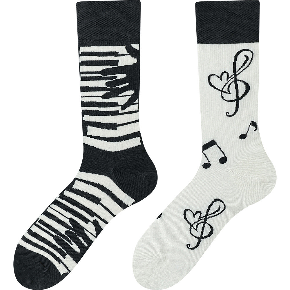 Wholesale Happy socks personality AB asymmetric mandarin duck socks combed cotton all-in-one boneless socks