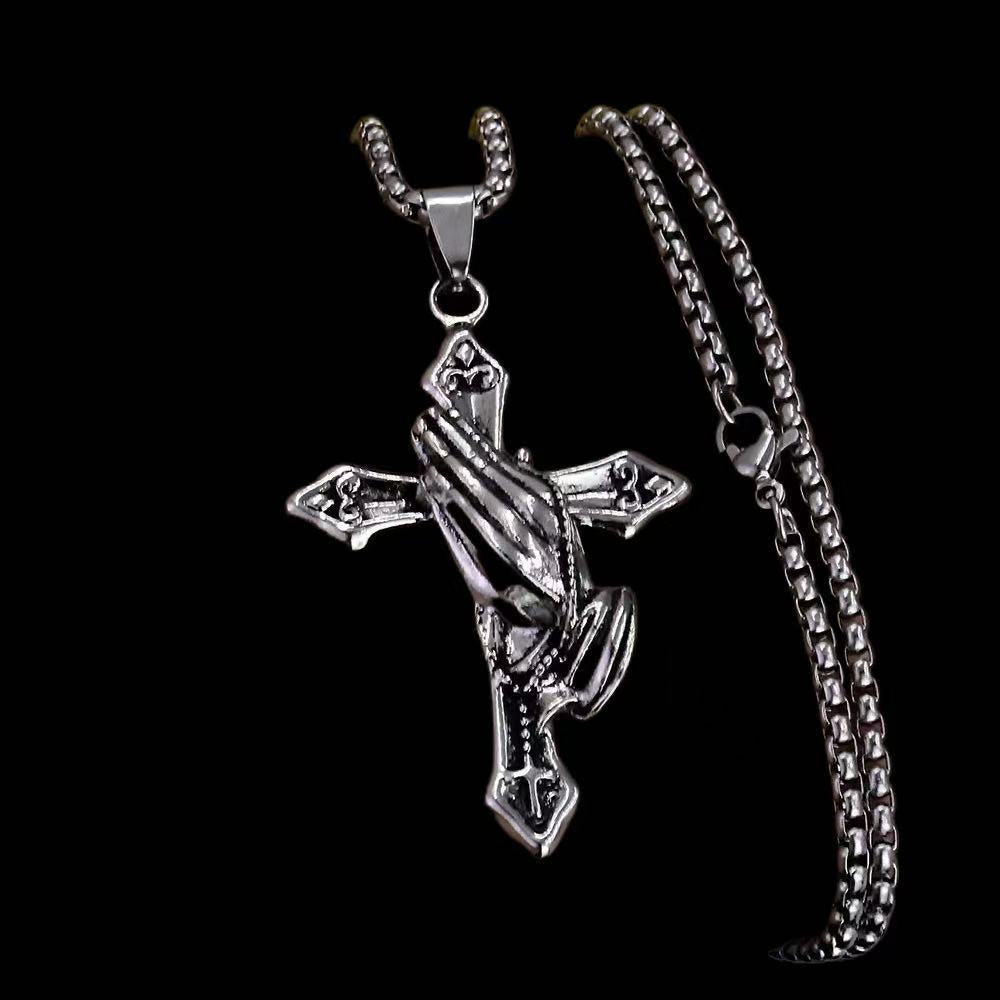 Wholesale Retro Lion Head Owl Thor Hammer Devil Eye Three One Knot Arrow Necklace