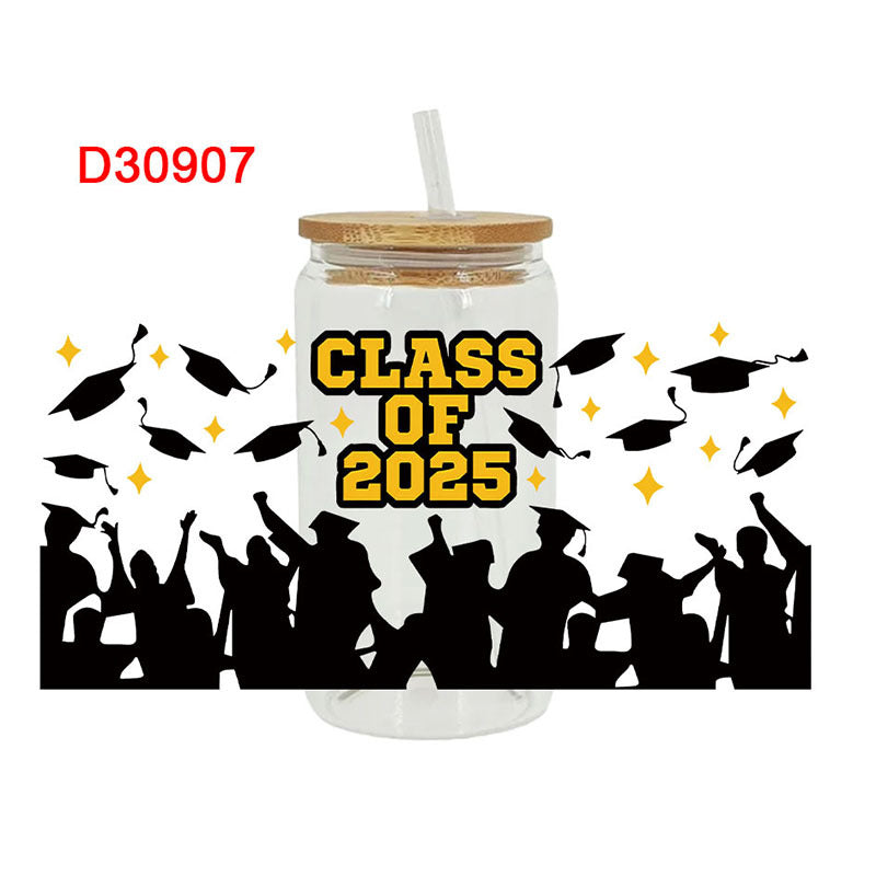 Wholesale Balloon-shaped academic cap graduation series 16oz Cup UV DTF Wraps
