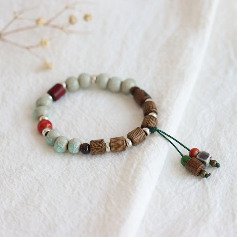Wholesale Ceramic Vintage Wooden Bead Bracelet