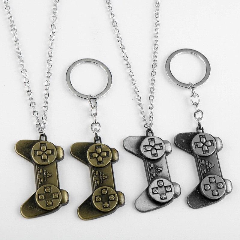 Wholesale Retro Cartoon Mini Electronic Metal Game Console Handle Keychain