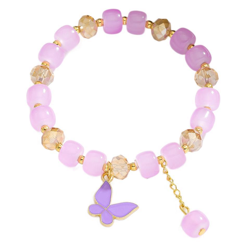 Wholesale Arrival Glass Abacus Handmade Woven Butterfly Pendant Colorful Beads Bracelet Jewelry