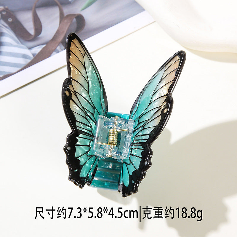Wholesale Butterfly Print PVC Hair Claw Clip Chic Everyday Hair Accessory Boutique Resale Gift
