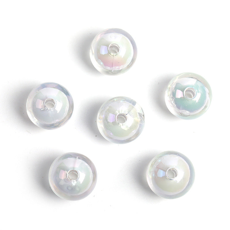 Wholesale 100pcs16mm Transparent Beads Medium Beads UV Electroplated Acrylic Round Beads