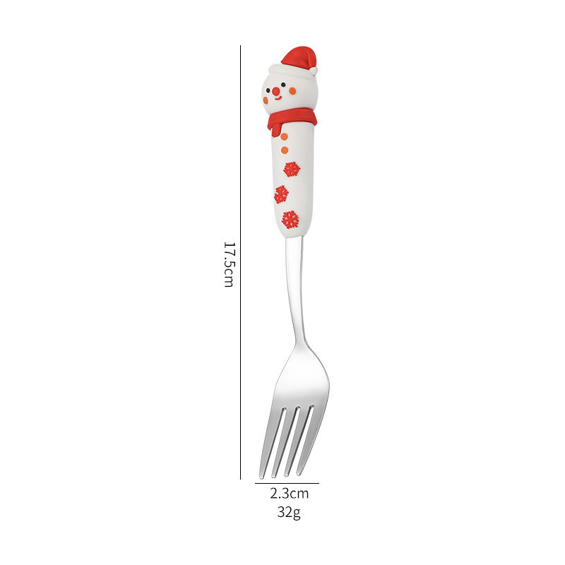 Wholesale Christmas Tableware Dessert Spoon Fork Cartoon  Spoon