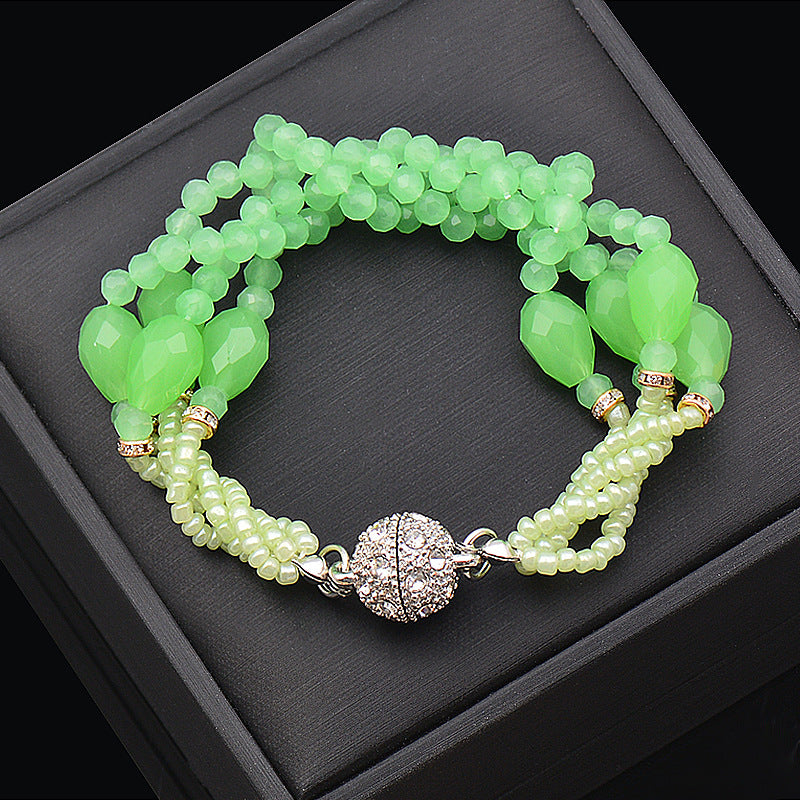 Wholesale Rhinestone Magnetic Clasp Teardrop-shaped Crystal Bracelet Necklace