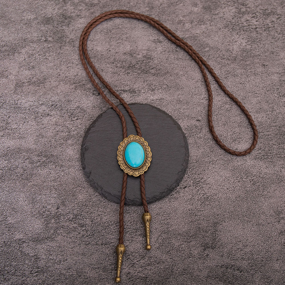 Wholesale Turquoise Alloy Accessories Polo Tie Collar Necklace