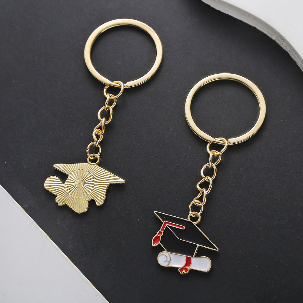 Wholesale Graduation Season Students Graduation Cap Oil Drop Keychain