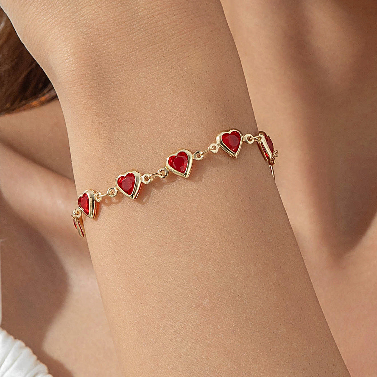Wholesale Valentine's Day red heart-shaped choker necklace