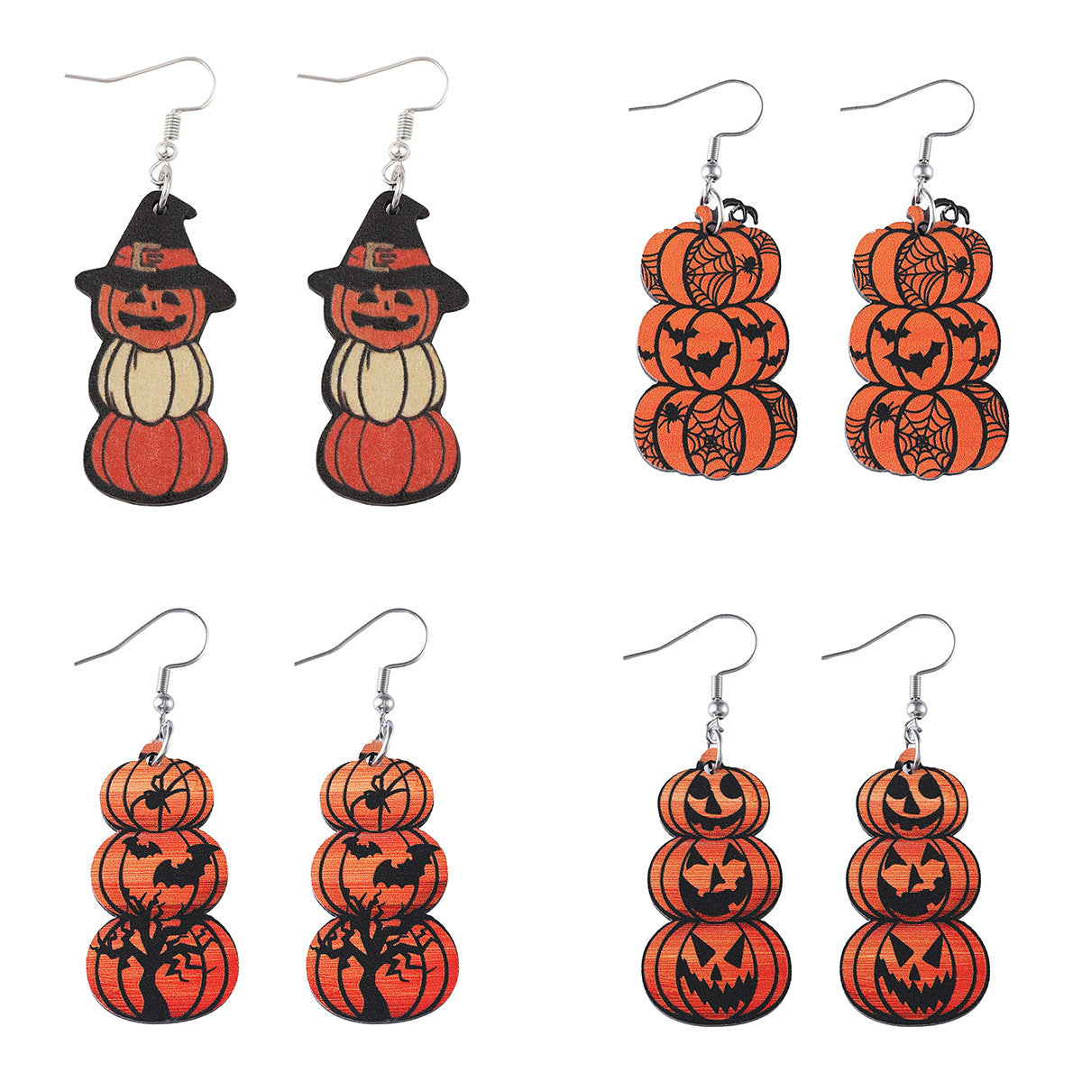 Wholesale  wooden gothic style double-sided earrings