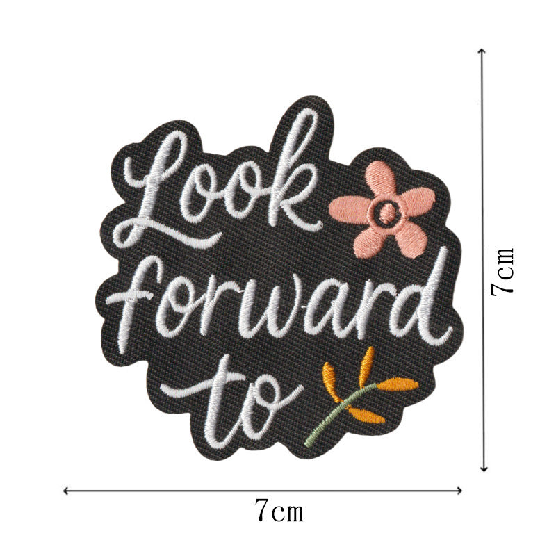 Wholesale Trendy Iron On Embroidered Alphabet Patch Set Of 9 Black Background For Clothing Towel DIY Decorative