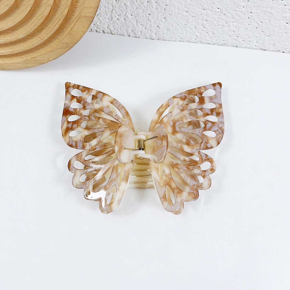 Wholesale Double Layer Butterfly Plastic Hair Clips