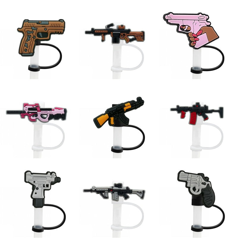 Wholesale 10pcs/pack Party straw clip straw cap silicone dust plug straw decoration