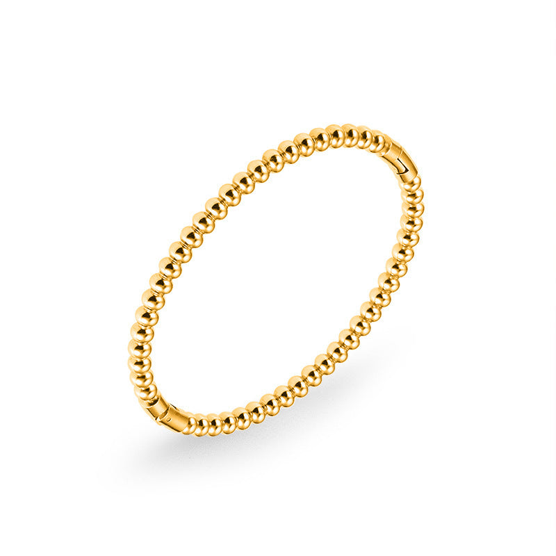 Wholesale Simple and Elegant Style Gold Bamboo Solid Stainless Steel Bracelet